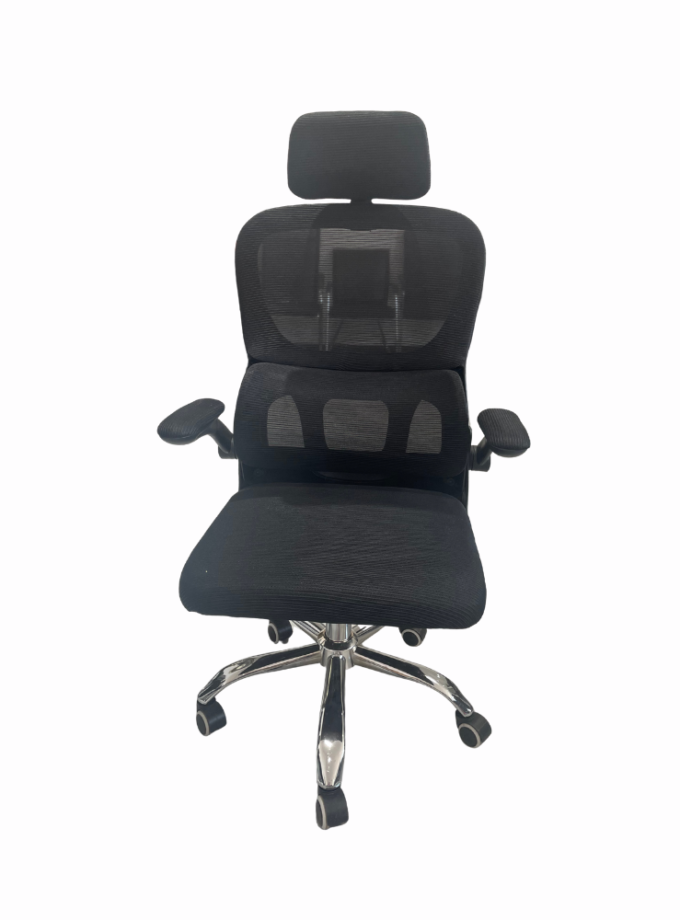 Black Mesh Ergonomic Office Chair with Adjustable Headrest